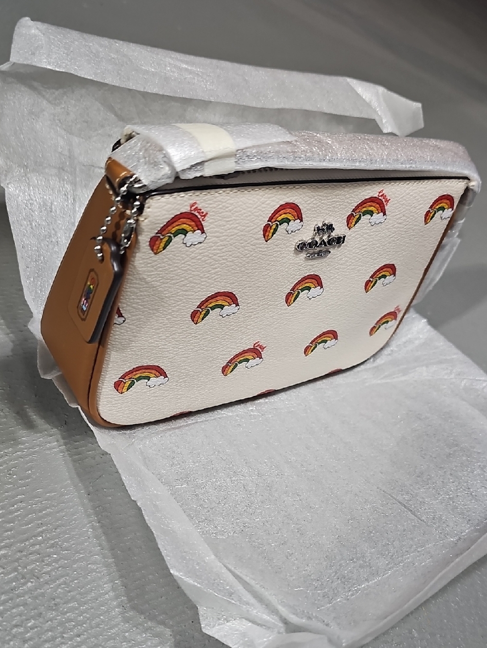 COACH CJ657  Pride Bags Nolita 19 Pride With Rainbow Heart Print🌈 Authentic NWT